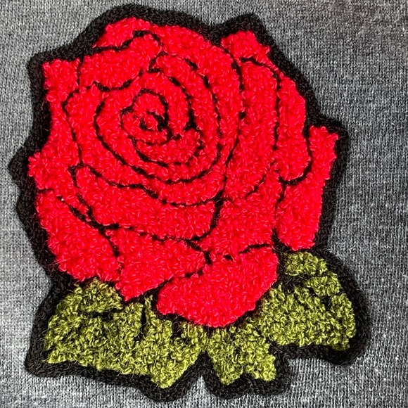 Original Deluxe Varsity Letterman Jacket Mens Extra Large XL Black Gray Rose - Picture 5 of 11